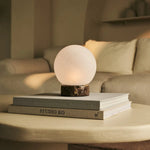 Heem Brown / Emeperador Dark – Marble Rechargeable Table Lamp – 3 Light Modes, Cordless & With Glass Interchangeable Lampshade