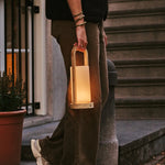 Evie Light Brown Rechargeable Wooden Table Lamp – Dimmable & Cordless