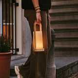 Evie Light Brown Rechargeable Wooden Table Lamp – Dimmable & Cordless