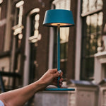 Hugo Amsterdams Blue Rechargeable Iron Table Lamp - Dimmable, Stylish & Cordless