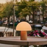 Mia Light Brown Stylish Wooden Table Lamp with Dimmer - Wood, Functional & Subtle