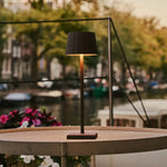 Wouter Mocha Brown Rechargeable Table Lamp – Wireless Charging, Dimmable, 120-Hour Battery Life