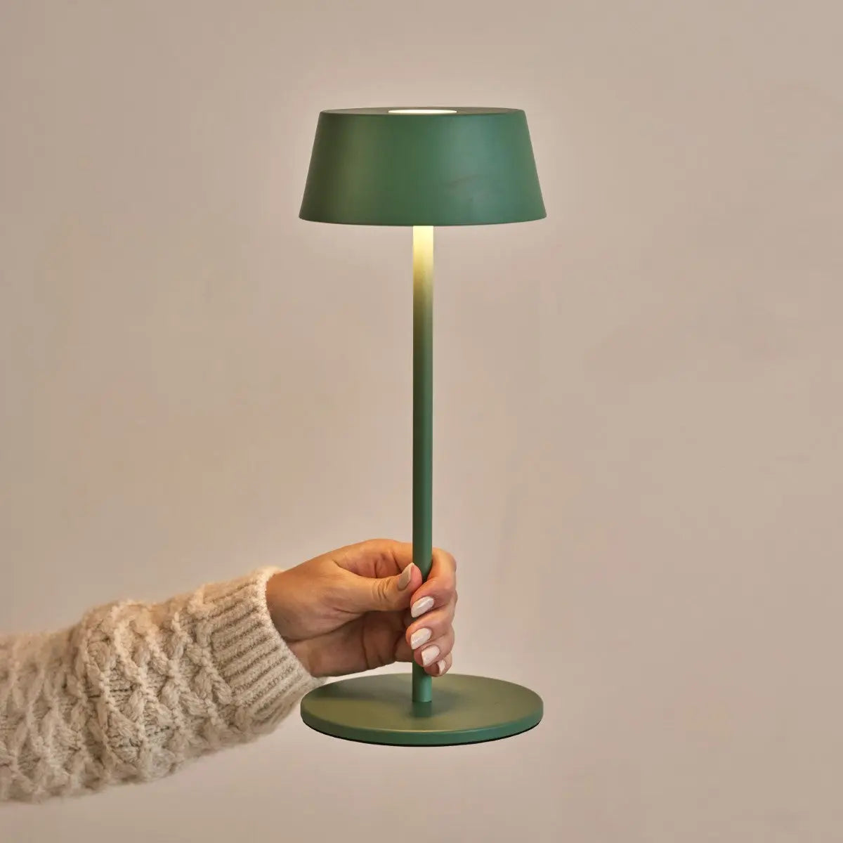 Hugo Sage Green Rechargeable Table Lamp - Stylish, Dimmable & Cordless Tavellio