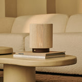 Ivo Dark Brown Wooden Rechargeable Lamp