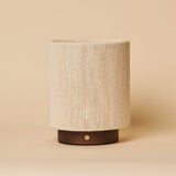 Ivo Dark Brown Wooden Rechargeable Lamp