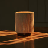 Ivo Dark Brown Wooden Rechargeable Lamp