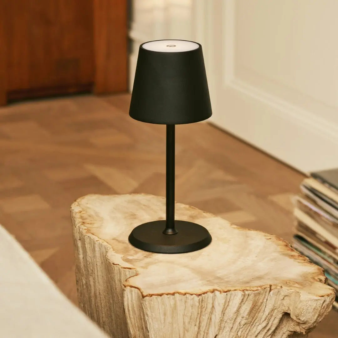 James Black Rechargeable Iron Table Lamp – Cordless, Dimmable & Elegant