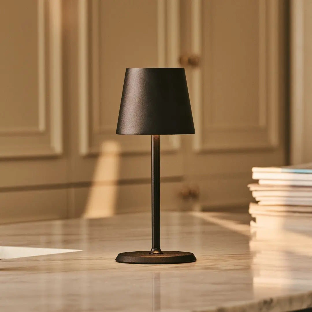 James Black Rechargeable Iron Table Lamp – Cordless, Dimmable & Elegant