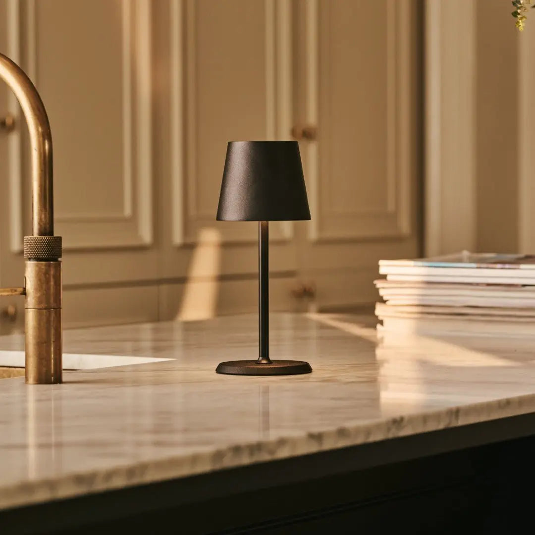 James Black Rechargeable Iron Table Lamp – Cordless, Dimmable & Elegant