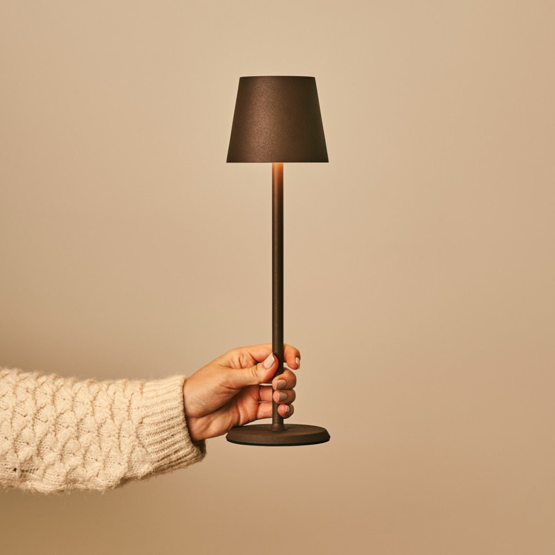 Jasper Mocha Brown - Wireless Lamp with Battery l Metal, Dimmable & 3 Light Stages