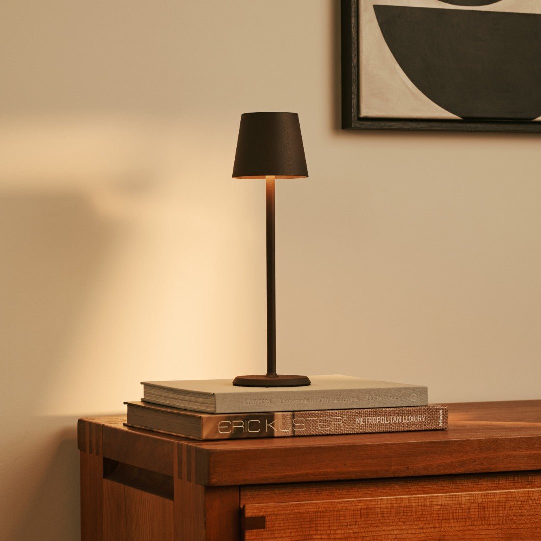 Jasper Mocha Brown - Wireless Lamp with Battery l Metal, Dimmable & 3 Light Stages