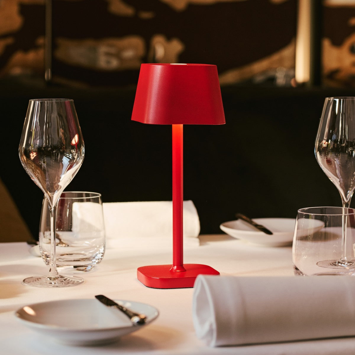 Ava Berry Red Rechargeable Table Lamp | Stylish, Cordless Lamp & Dimmable