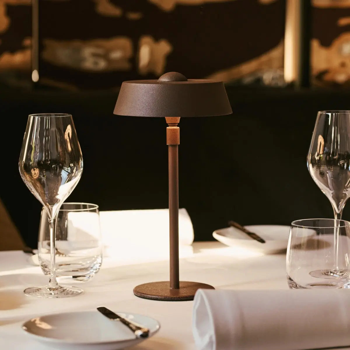 Luca Mocha Brown - USB Rechargeable Lamp l Minimalist, Playful & Dimmable