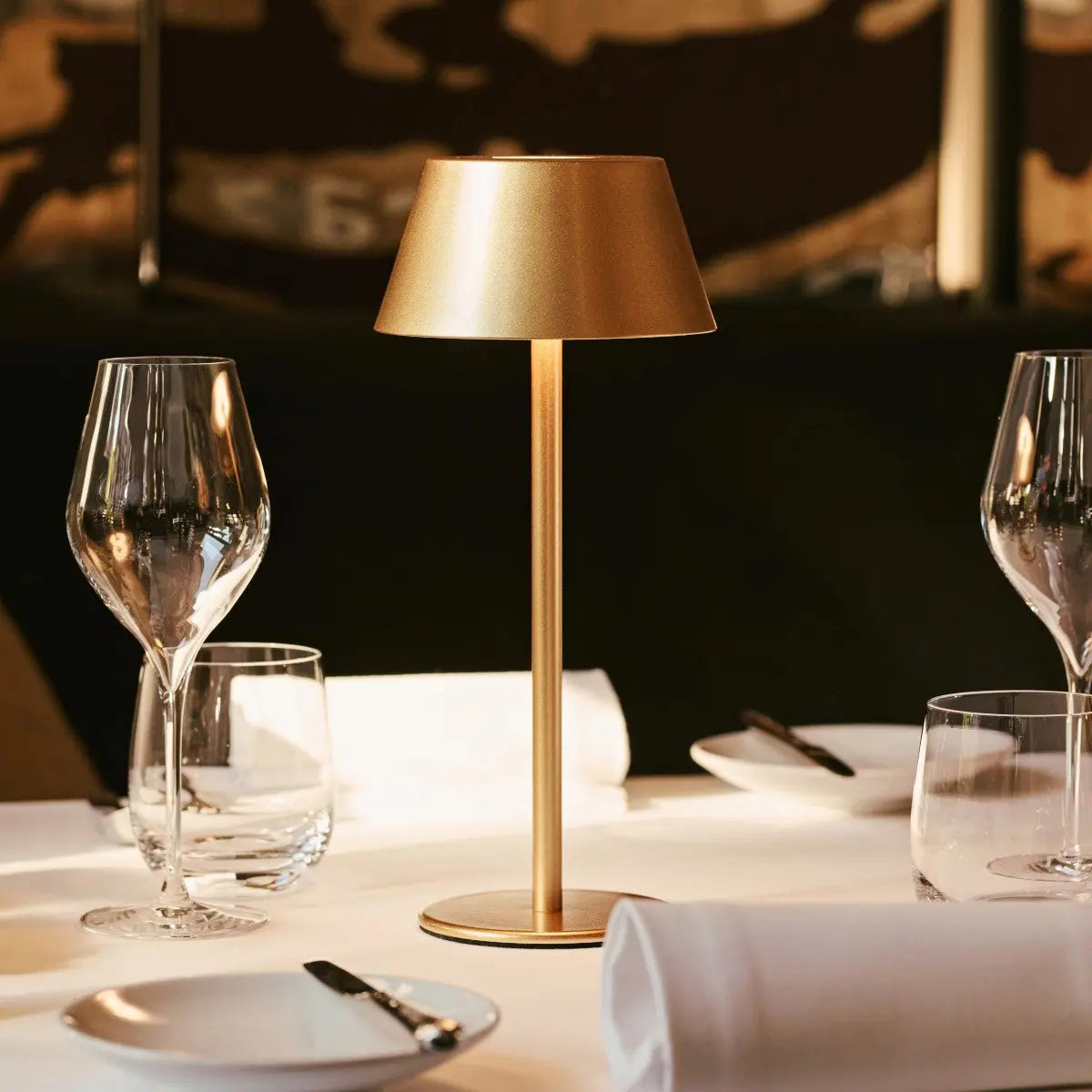 Milou Gold - Table lamp without Cable l Modern, Design & 3 Light modes