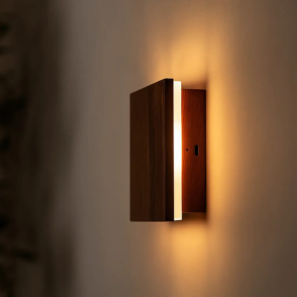 Lane Walnut Cordless Wall Light – Rechargeable, Dimmable, Sustainable & 3 Light Modes