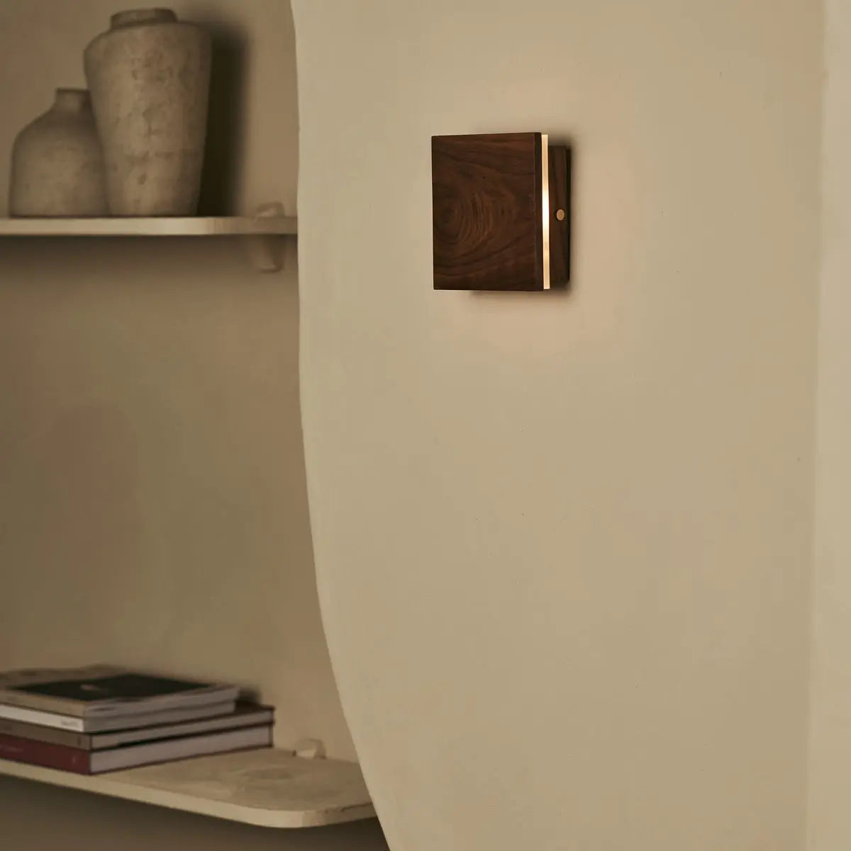 Lane Walnut Cordless Wall Light – Rechargeable, Dimmable, Sustainable & 3 Light Modes