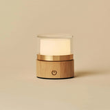 Leo Light Brown Compact Rechargeable Lamp – Wood, Dimmable Light