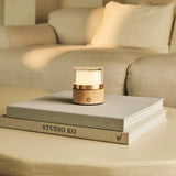 Leo Light Brown Compact Rechargeable Lamp – Wood, Dimmable Light