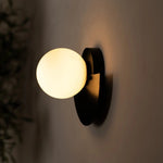 Kane Black Cordless Wall Light – Rechargeable Wood & Glass Lamp Tavellio