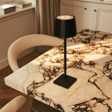 William Black Rechargeable Iron Table Lamp – 120-Hour Battery, Dimmable, USB-C Charging