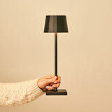 William Black Rechargeable Iron Table Lamp – 120-Hour Battery, Dimmable, USB-C Charging