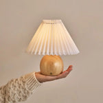 Nathalie Light Brown Modern and Retro Rechargeable Lamp l Dimmable, Wood and Paper Beautiful Paper Shade Tavellio