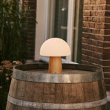 Mia Light Brown Stylish Wooden Table Lamp with Dimmer - Wood, Functional & Subtle