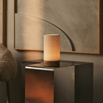Luna Light Brown Rechargeable Table Lamp in 3D-Printed Porcelain – Cordless, Dimmable & Up to 100 Hours of Light