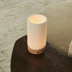 Luna Light Brown Rechargeable Table Lamp in 3D-Printed Porcelain – Cordless, Dimmable & Up to 100 Hours of Light