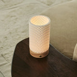 Luna Light Brown Rechargeable Table Lamp in 3D-Printed Porcelain – Cordless, Dimmable & Up to 100 Hours of Light