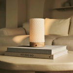Luna Light Brown Rechargeable Table Lamp in 3D-Printed Porcelain – Cordless, Dimmable & Up to 100 Hours of Light