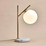 Madison Marble Lamp with Frosted Glass Globe – Elegant Table Lamp Tavellio