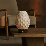 Serena Dark Brown – Emperdor Dark Marble Rechargeable Table Lamp with Porcelain
