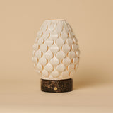 Serena Dark Brown – Emperdor Dark Marble Rechargeable Table Lamp with Porcelain