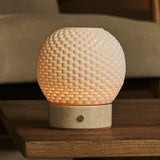 Mare Beige – Travertino Classico Travertine Rechargeable Table Lamp with Porcelain