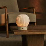 Mare Beige – Travertino Classico Travertine Rechargeable Table Lamp with Porcelain