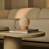 Mare Beige – Travertino Classico Travertine Rechargeable Table Lamp with Porcelain