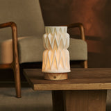 Vento Hellbraun Holz Wiederaufladbare Tischlampe