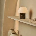 Maes Brown / Emeperador Dark – Elegant Marble Rechargeable Table Lamp, Up to 100 Hours of Illumination, Stylish and Functional