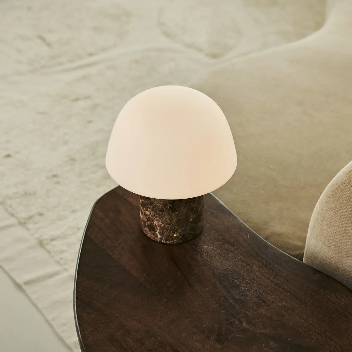 Maes Brown / Emeperador Dark – Elegant Marble Rechargeable Table Lamp, Up to 100 Hours of Illumination, Stylish and Functional