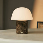 Maes Brown / Emeperador Dark – Elegant Marble Rechargeable Table Lamp, Up to 100 Hours of Illumination, Stylish and Functional