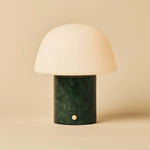 Maes Green / Verde Alpi – Elegant Marble Rechargeable Table Lamp, Up to 100 Hours of Illumination, Stylish and Functional