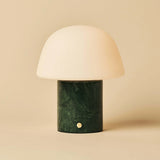 Maes Green / Verde Alpi – Elegant Marble Rechargeable Table Lamp, Up to 100 Hours of Illumination, Stylish and Functional