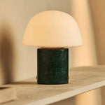 Maes Green / Verde Alpi – Elegant Marble Rechargeable Table Lamp, Up to 100 Hours of Illumination, Stylish and Functional