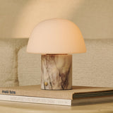 Maes White – Lilac Marble Rechargeable Table Lamp | Elegant, Stylish & Functional