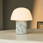 Maes White / Bianco Statuarietto – Elegant Marble Rechargeable Table Lamp, Up to 100 Hours of Illumination, Stylish and Functional