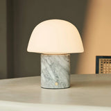 Maes White / Bianco Statuarietto – Elegant Marble Rechargeable Table Lamp, Up to 100 Hours of Illumination, Stylish and Functional