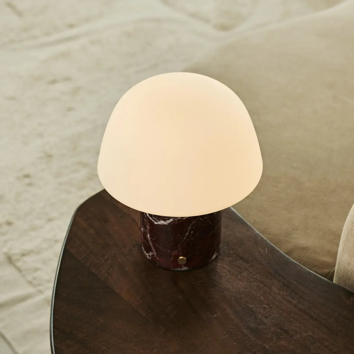 Maes Red / Rosso Levanto – Elegant Marble Rechargeable Table Lamp, Up to 100 Hours of Illumination, Stylish and Functional