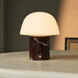 Maes Red / Rosso Levanto – Elegant Marble Rechargeable Table Lamp, Up to 100 Hours of Illumination, Stylish and Functional