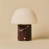 Maes Red / Rosso Levanto – Elegant Marble Rechargeable Table Lamp, Up to 100 Hours of Illumination, Stylish and Functional